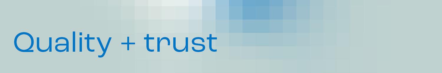 Banner with the words "Quality + trust" introducing standards and credibility in LCA